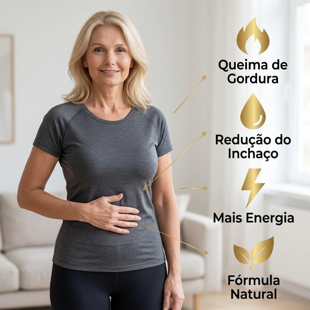 Mulher saudavel mostrando os beneficios do WinsTown Slim Plus Fat Burner - Queima de Gordura, Reducao do Inchaco, Mais Energia, Formula Natural