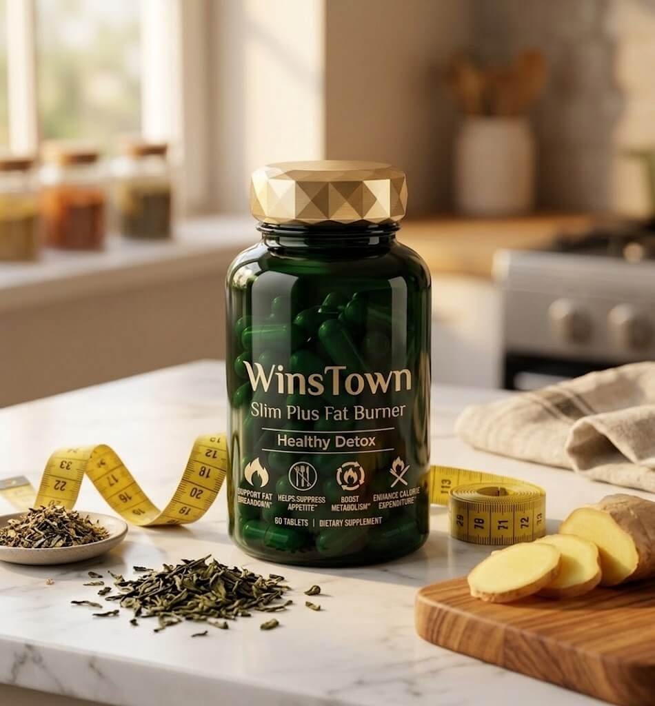 Frasco WinsTown Slim Plus Fat Burner com ingredientes naturais