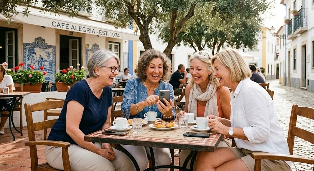 Grupo de mulheres europeias satisfeitas com resultados do WinsTown Slim Plus Fat Burner