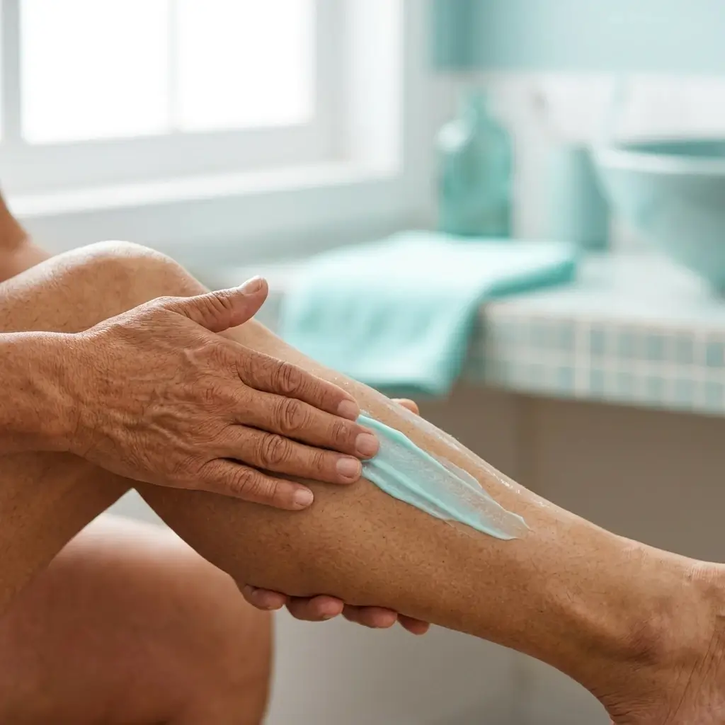 Aplicación de la crema homeopática Calmano