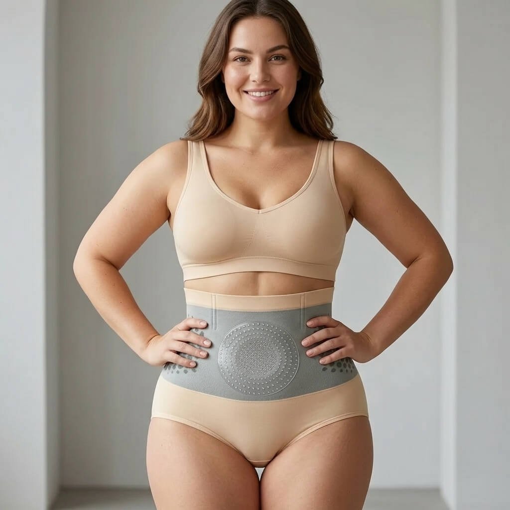 Efeito imediato de abdómen liso e cintura esculpida com o uso do Fat Burning Shapewear