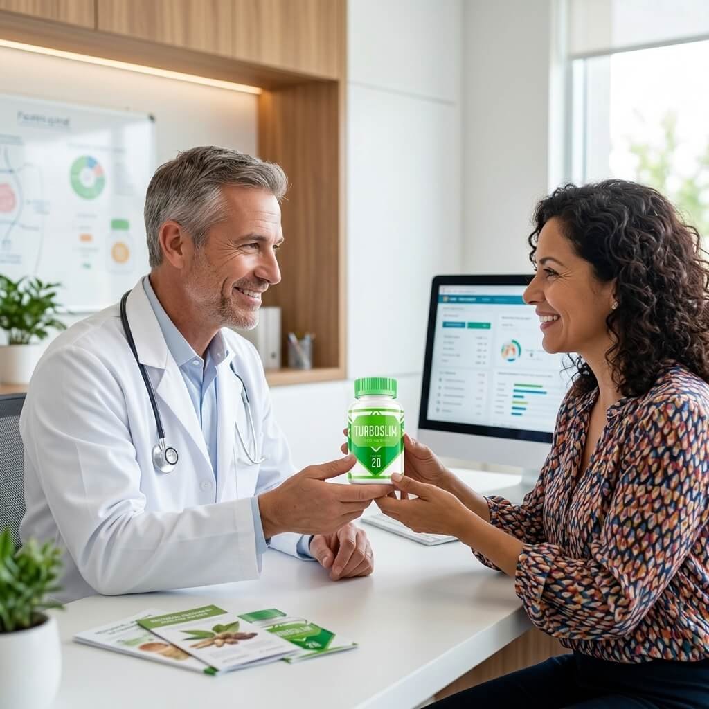 Médico especialista recomendando TurboSlim para reactivar la termogénesis