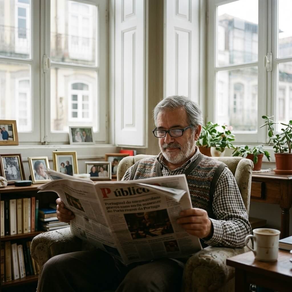 Señor leyendo el periódico cómodamente con las gafas VisioNítida