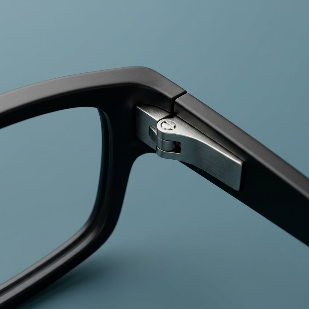 Detalle de la montura ligera y resistente de las gafas VisioNítida