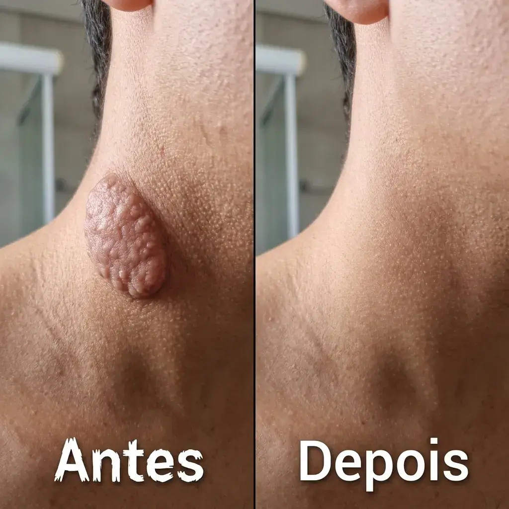 Antes y después en una zona tratada con VerruFree
