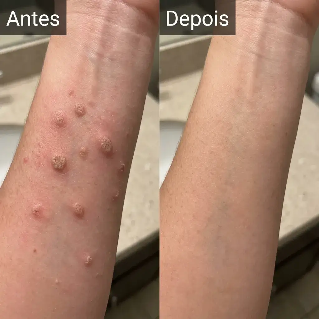Piel antes y después del ciclo de aplicación