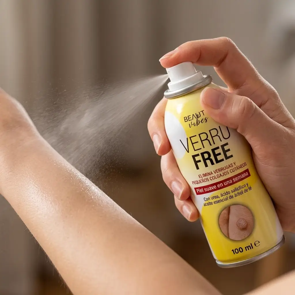 Aplicación del spray en la zona afectada